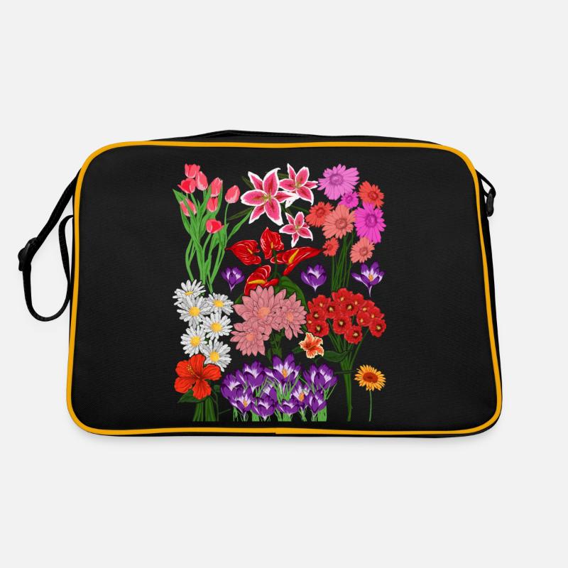 Wildblumen Bunte Blumen Blüten Geschenk Botanik Retro Tasche
