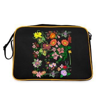Jardin botanique Fleurs sauvages Cadeau Botanique - Sac Retro - noir/or - Dos