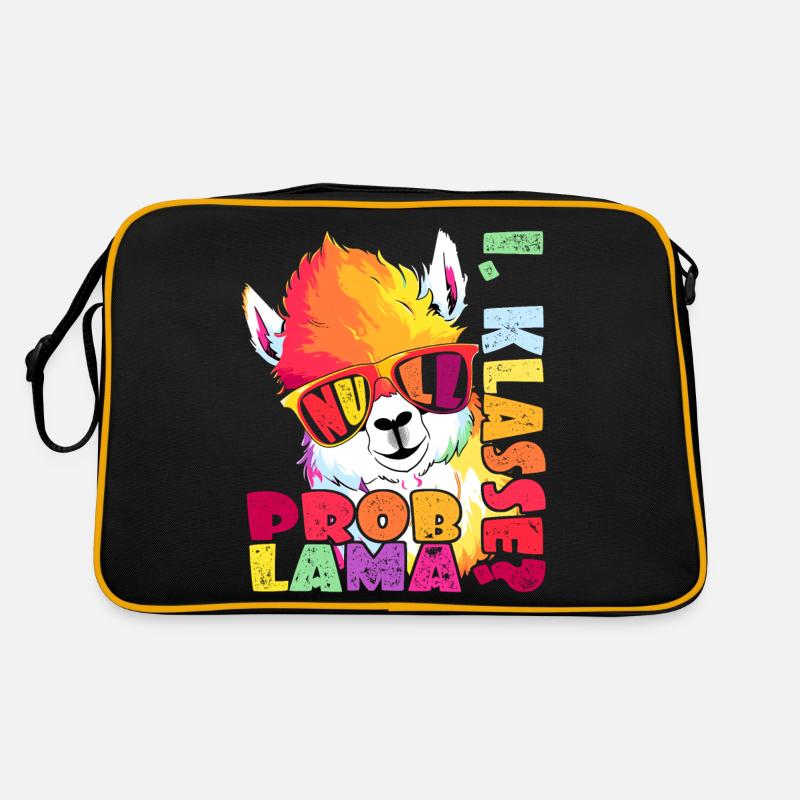 1. Klasse Null Problama Lama Alpaka Einschulung Retro Tasche