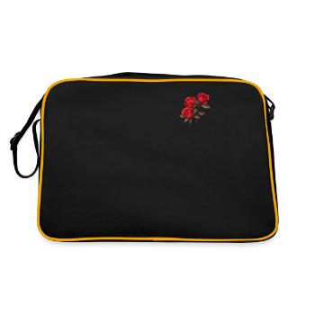 3 rote rosen patch logo neuheit blumen liebhaber wortspiel - Retro Tasche - Schwarz/Gold - Hinten