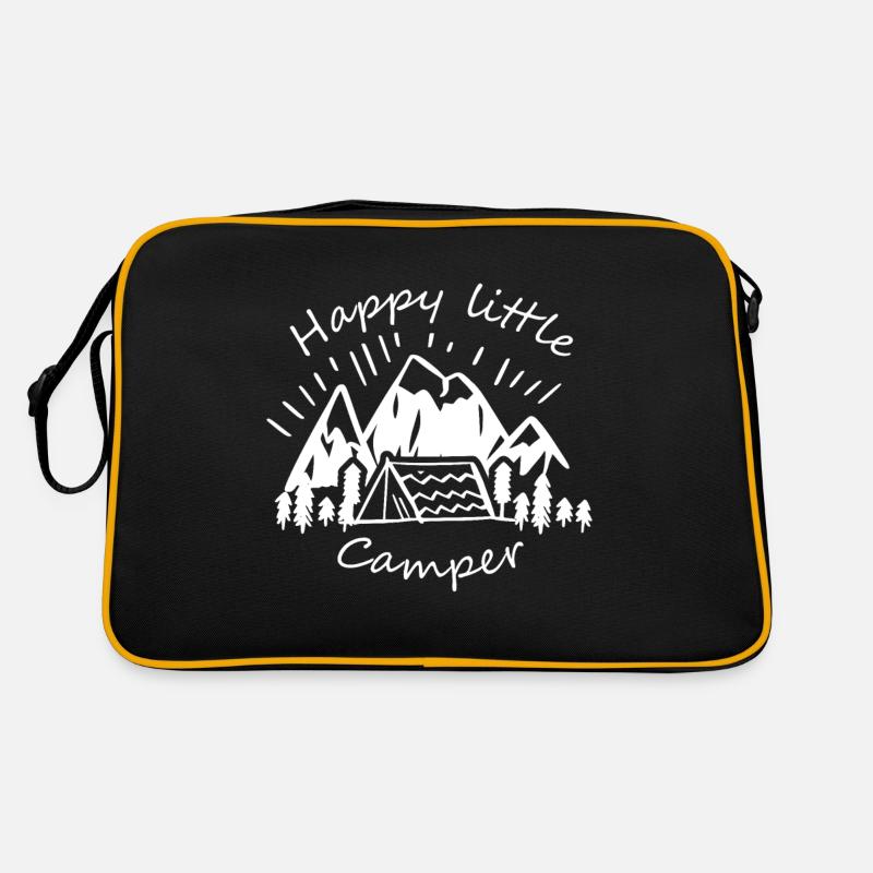 Happy Little Camper Camping Kinder Wohnwagen Berge Retro Tasche