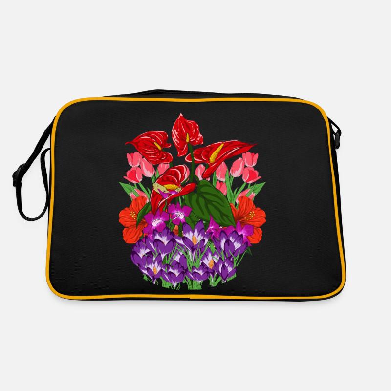 Farbenfrohe Garten Blumen Gärtner Geschenk Botanik Retro Tasche