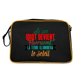 Si un idiot devient fluorescent la terre - Sac Retro - noir/or - Dos