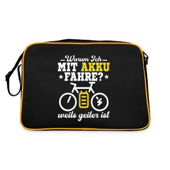 Why do I drive with a battery? Because it's more awesome is EBike - Retro Bag - black/gold - Back