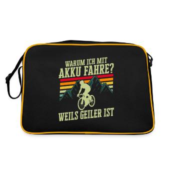 Why do I drive with a battery? Because it's is electro - Retro Bag - black/gold - Back