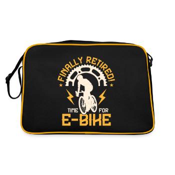 Finally Retired! Time For E-Bike Electric Pedelec - Retro Bag - black/gold - Back