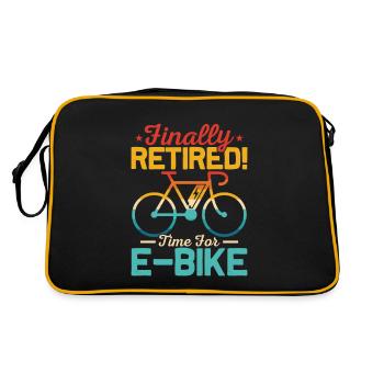 Finally Retired! Time For E-Bike Pedelec Electric - Retro Bag - black/gold - Back