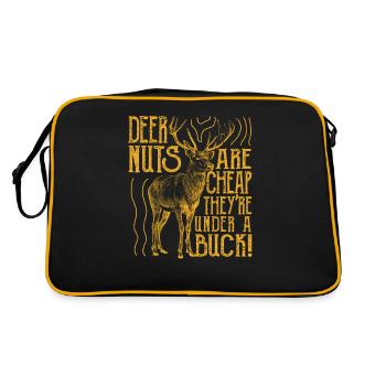 Deer Nuts Are Cheap They're Under A Buck Funny Elk - Retro Tasche - Schwarz/Gold - Hinten