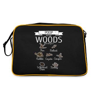 Poop In The Woods Who Dung It Funny Hunting Outdoor - Retro Bag - black/gold - Back