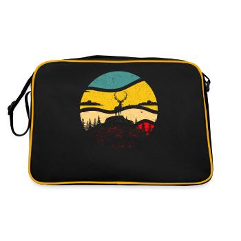 Amerikanischer Elchjäger Retro Vintage Sun Bow - Retro Tasche - Schwarz/Gold - Hinten