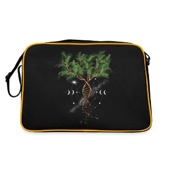 DNA Tree - Retro Tasche - Schwarz/Gold - Hinten