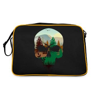 Wald Totenkopf - Retro Tasche - Schwarz/Gold - Hinten