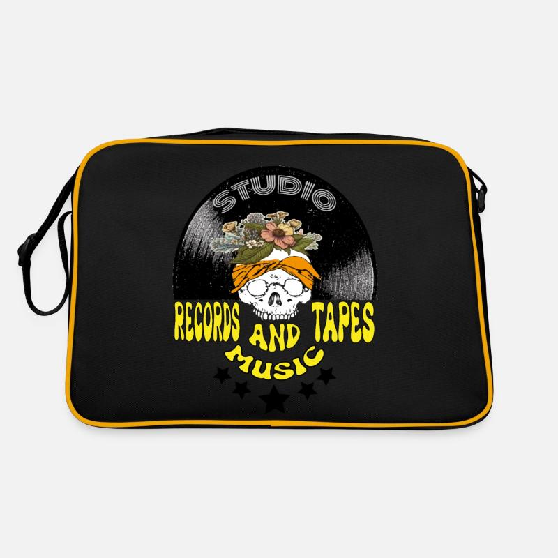 Schallplatten und Bänder Retro Tasche