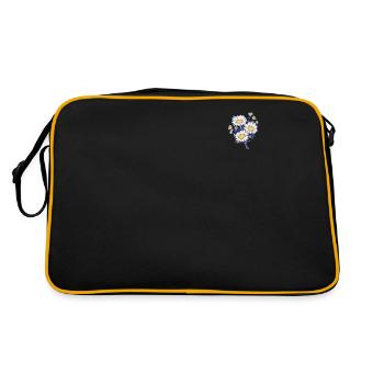 Aufnäher Gänseblümchen Blume Humor Neuheit Blumen Liebhaber - Retro Tasche - Schwarz/Gold - Hinten