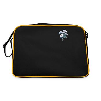 Awesome Floral Flowers Patch Neuheit Coole Gänseblümchen - Retro Tasche - Schwarz/Gold - Hinten
