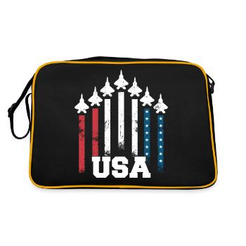 Avion de combat des États-Unis drapeau formation de l’armée de l’air - Sac Retro - noir/or - Dos