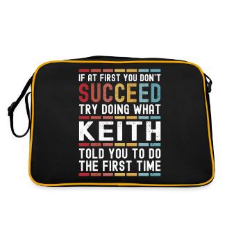 Keith Nom personnalisé drôle anniversaire Noël - Sac Retro - noir/or - Dos