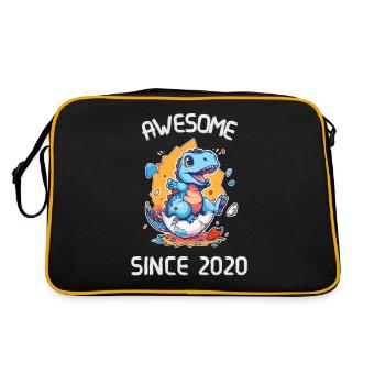 Kinder Dinos Geburtstagsparty | Awesome Seit 2020 - Retro Tasche - Schwarz/Gold - Hinten