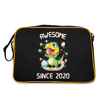 Kinder Dinos Geburtstagsparty | Awesome Seit 2020 - Retro Tasche - Schwarz/Gold - Hinten