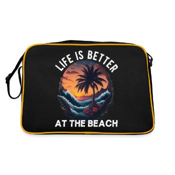 La vie est meilleure à la plage-rétro - Sac Retro - noir/or - Dos