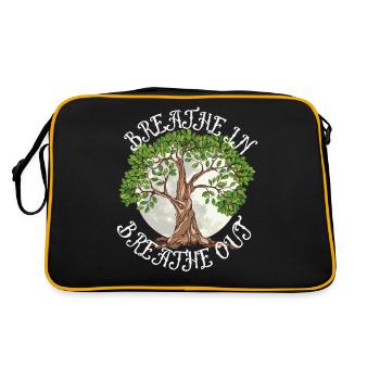 Breath in - Retro Tasche - Schwarz/Gold - Hinten