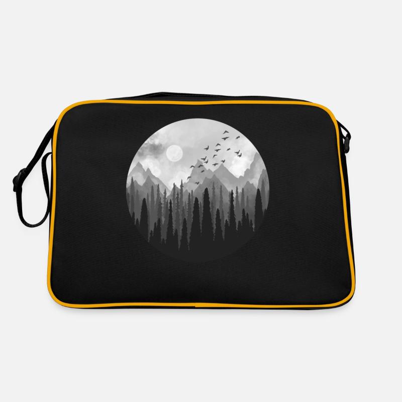 Forest Circle grau Retro Tasche