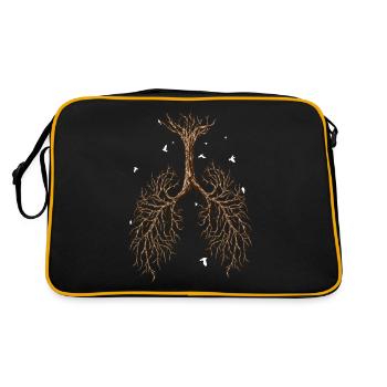 Lungenwurzel - Retro Tasche - Schwarz/Gold - Hinten