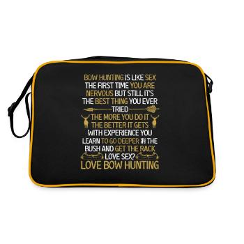 Bogenjagd ist wie Sex Das erste Mal, wenn Sie - Retro Tasche - Schwarz/Gold - Hinten