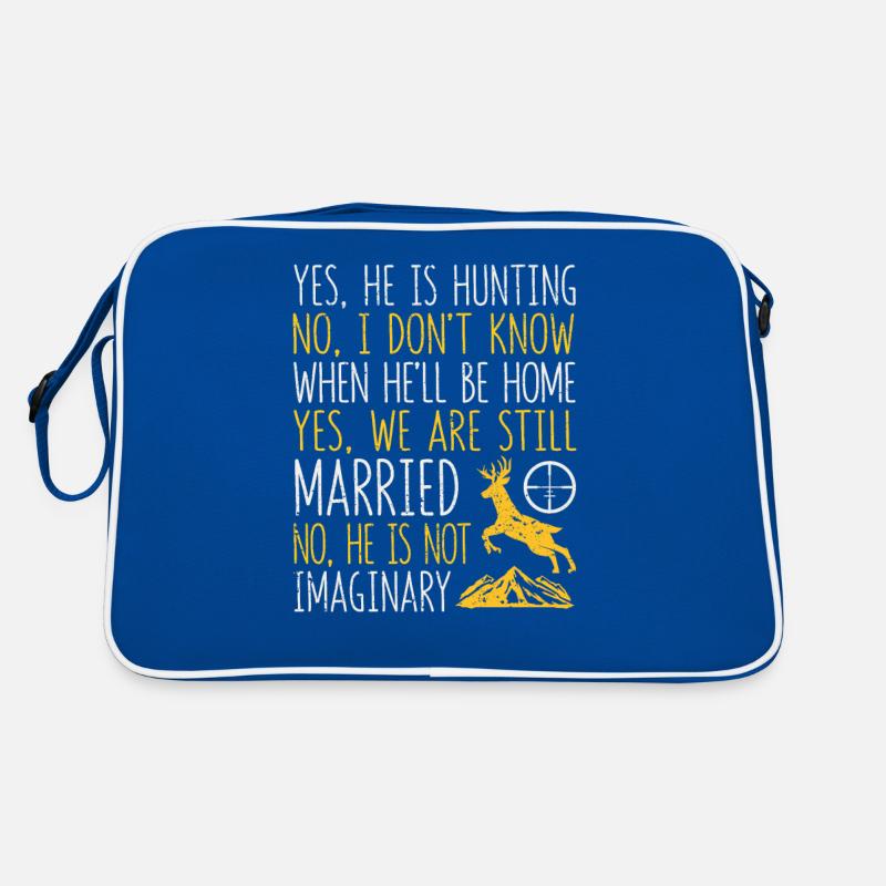 Yes, he is hunting lover funny deer moose hunter Retro Bag