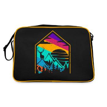 Lovely Nature House - Retro Tasche - Schwarz/Gold - Hinten