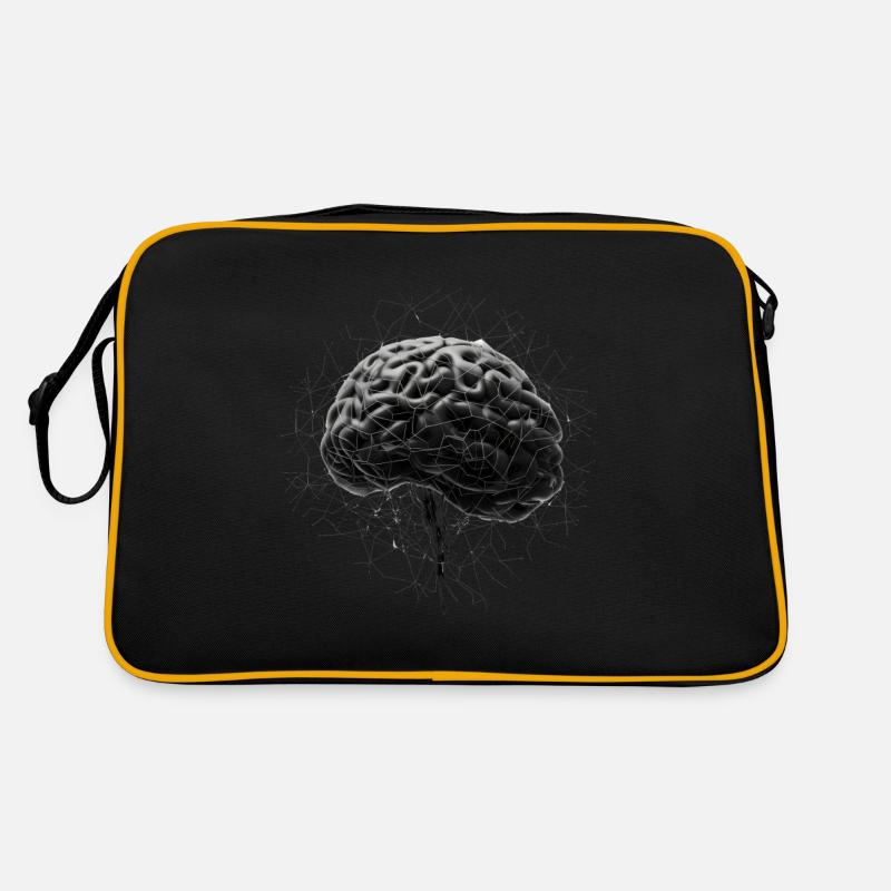 Brain Neural AI Deep Learning Computer Algorithm Retro Bag