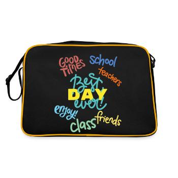 Inscription: Meilleure journée de ma vie - cool et élégant - Sac Retro - noir/or - Dos