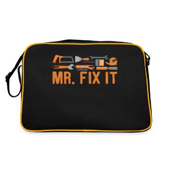 Mr Fix It Funny Handyman Wrench Tools Briy Repair - Sac Retro - noir/or - Dos