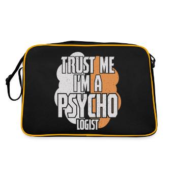 Trust Me Im A Psycho Logist - Retro Tasche - Schwarz/Gold - Hinten
