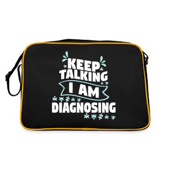 Keep Talking I Am Diagnosing - Retro Tasche - Schwarz/Gold - Hinten