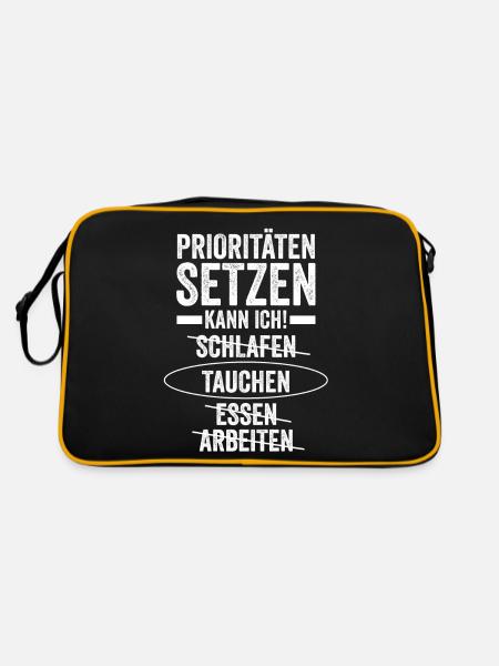 Schullehrer Lehrer - Retro Tasche - Schwarz/Gold