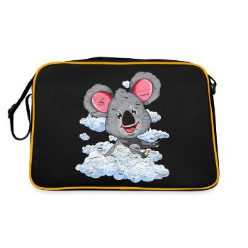 Australien Tier Zoo Tier Geschenk Wolken Koala - Retro Tasche - Schwarz/Gold - Hinten