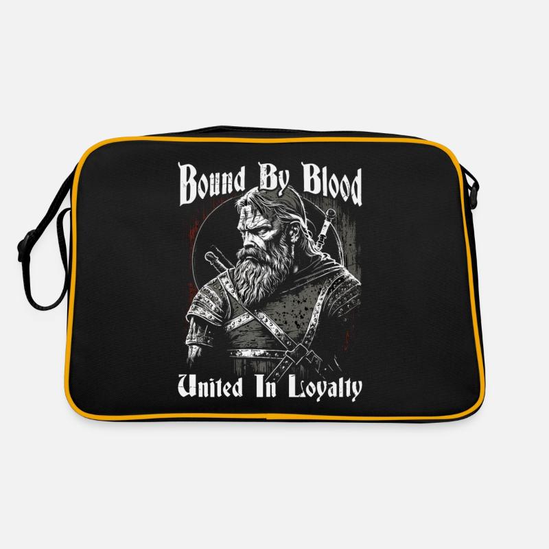 Wikinger Spruch, Bound By Blood, Norse Viking Retro Tasche