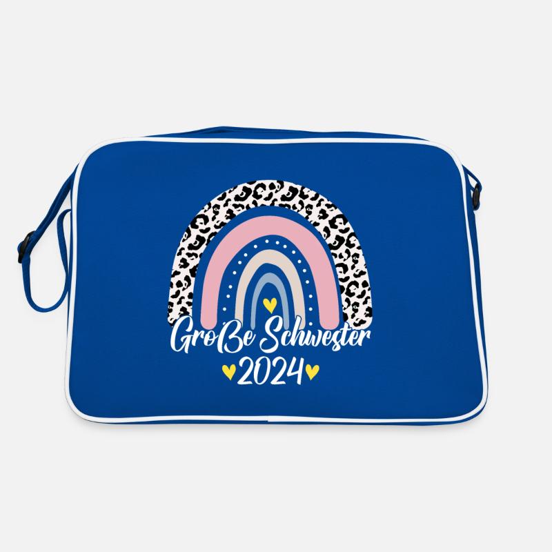 Große Schwester 2024 Boho Regenbogen Design Retro Tasche
