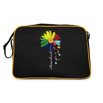 Choose Kind Autism Awareness Sunflower Mom - Retro Bag - black/gold - Back