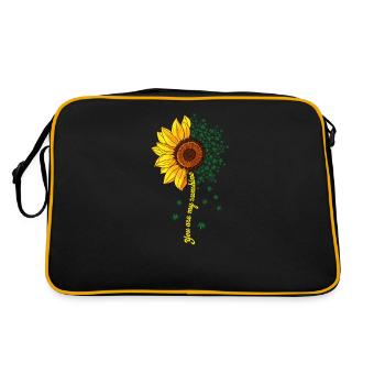 Sunflower Cannabis Weed Leaf Lover Marijuana Cool - Retro Bag - black/gold - Back