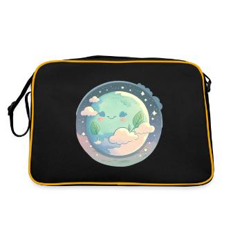 Terre Heureux Mignon Sciences de l’espace Planète Environnement - Sac Retro - noir/or - Dos