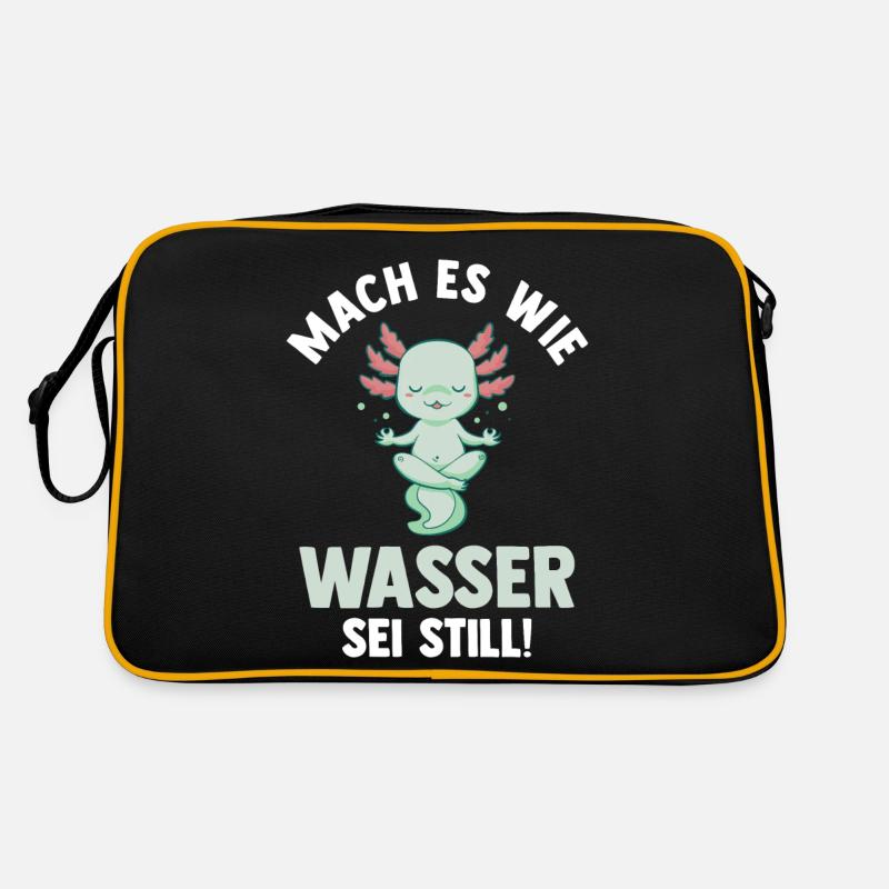 Axolotl Mach es wie Wasser sei Still Retro Tasche