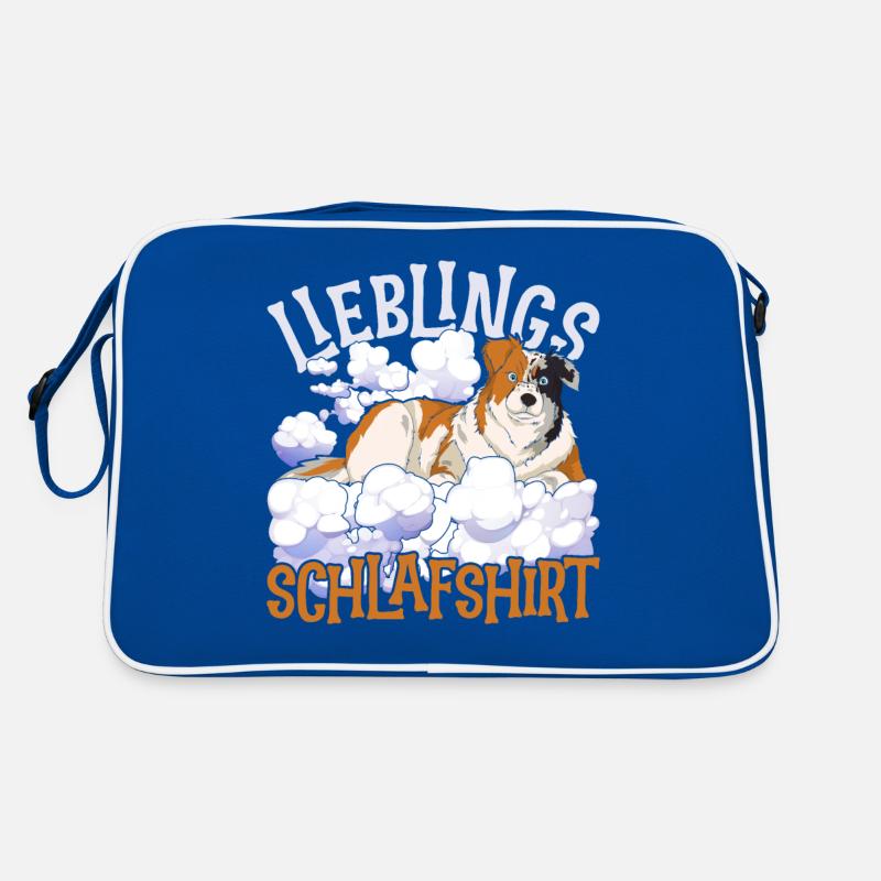 Hunde Australian Shepherd Lieblings Schlafshirt Retro Tasche