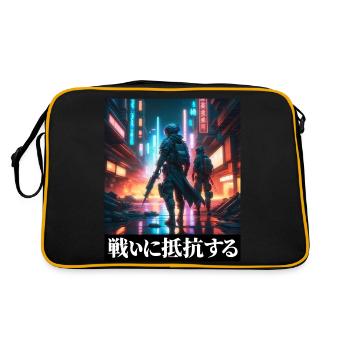 Resist Arrest Cyberpunk T Shirt - Retro Bag - black/gold - Back