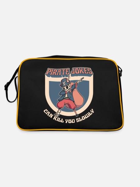Lustiges Amputation und Beinprothesen - Retro Tasche - Schwarz/Gold - Hinten