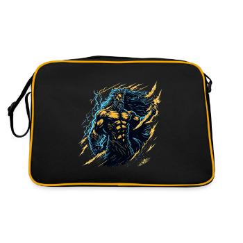 Zeus Dieu du tonnerre et de la foudre tenant une lumière - Sac Retro - noir/or - Dos