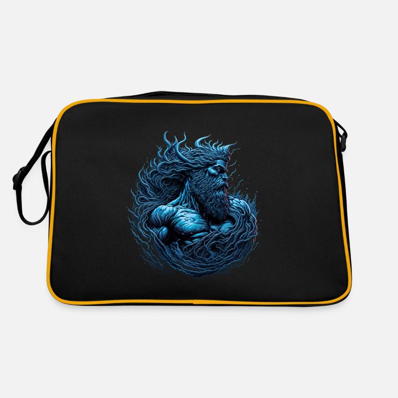 Poseidon, Gott des Meeres Retro Tasche