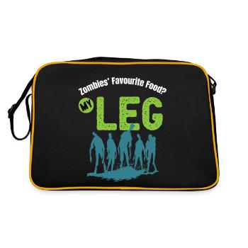 Lustiges Amputation und Beinprothesen - Retro Tasche - Schwarz/Gold - Hinten
