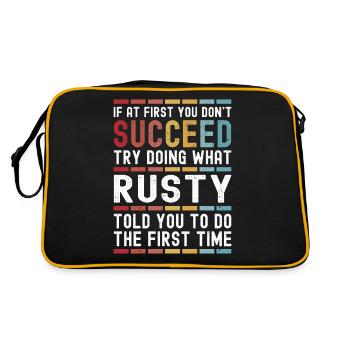 Rusty Name Personalized Funny Birthday Christmas - Retro Bag - black/gold - Back